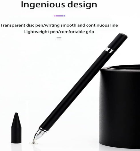 2 in 1 Stylus Pen with Writing Function, High Sensitivity Capacitive Disc Tip, Compatible with iPhone/iPad/Android