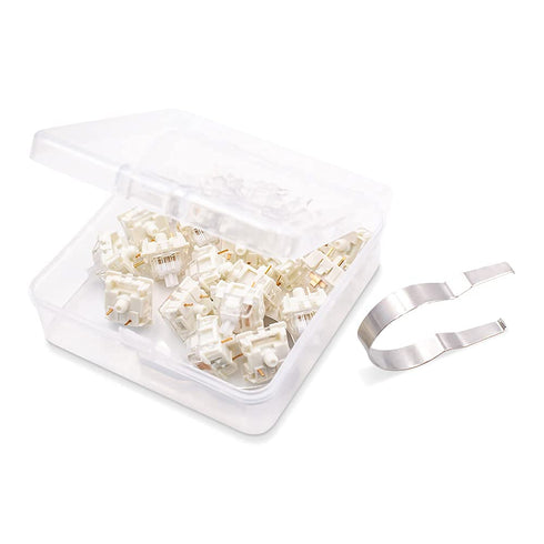Gateron KS-9 20 Pack White Switches, 3-pin White-Shell for Mechanical Keyboards, Supporting SMD RGB Light
