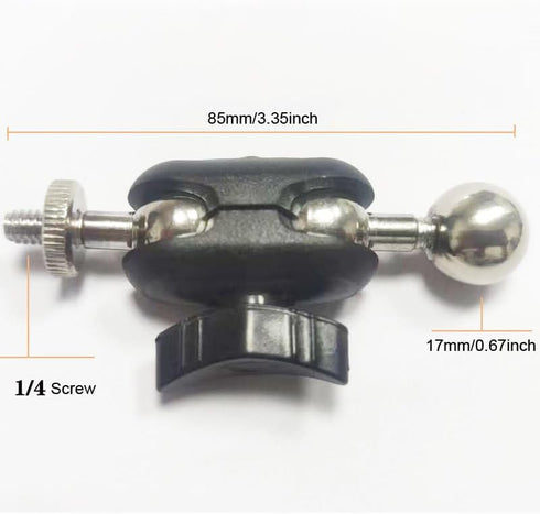 2 Pack Phone Holder Stand Arms, Dual Head 17mm Ball Joint + 1/4'' Screw Heavy Duty Magic Arm Camera Mount Connector