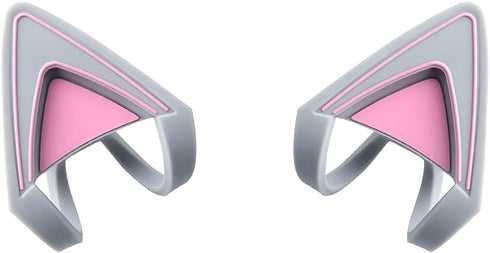 HUYUN Silicone Cat Ears Headsets, Attachable Accessory Compatible with SteelSeries Arctis 5, Bose NC700 QC35 - Silver