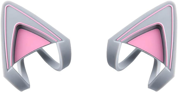 HUYUN Silicone Cat Ears Headsets, Attachable Accessory Compatible with SteelSeries Arctis 5, Bose NC700 QC35 - Silver