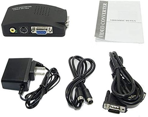 Maketheone M RCA to VGA Adapter, Composite AV S-Video RCA Input to VGA Female Output Converter, Transfer Video Graphic
