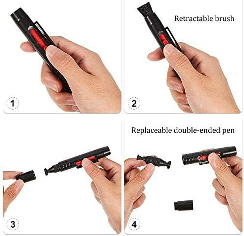 Camera Cleaning Kit with Lens Brush, Air Blaster Blower, and Cleaning Pen for SLR, Telescope, Phone, and Camera