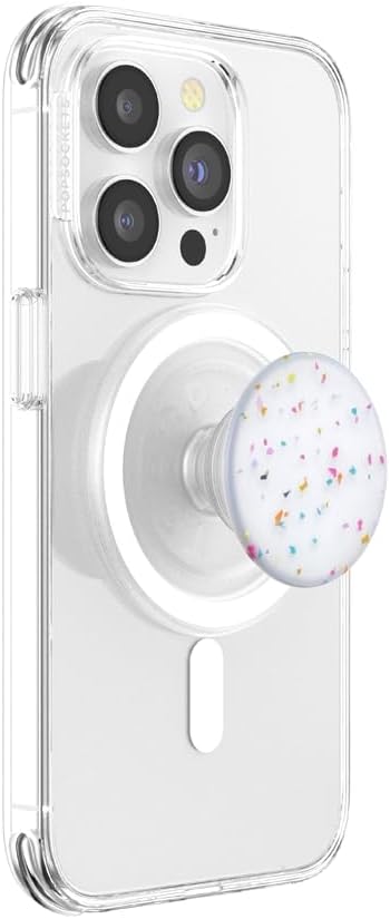 PopSockets Phone Grip with Expanding Kickstand, Circus Regrind Coco Crème, Compatible with MagSafe, Adapter Ring
