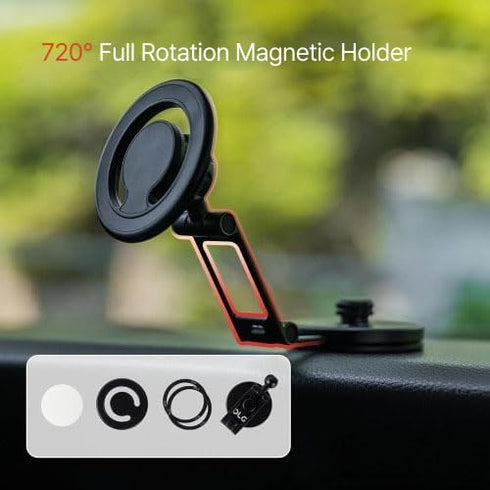 OLG 4000G 360 180 MagSafe Compatible Magnetic Car Phone Holder Premium Metal, Strong, Rotation, Angle & Head Adjust