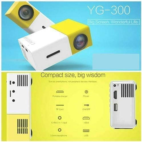 YG-300 LCD Mini Projector Portable LED Projector Support 1080P Home Cinema