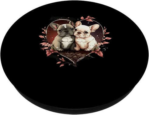 French Bulldog Love | Cute Puppy Heart Girl Frenchie Dog Mom PopSockets Swappable PopGrip