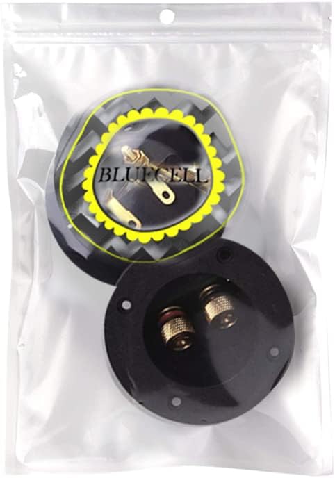 1 Pair 3-Inch Double Binding Round Gold Plate Push Spring Loaded Jacks for Speaker Box Terminal Cup