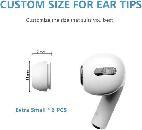 3 Pairs Replacement Ear Tips: Compatible with AirPods Pro and Pro 2, Silicone Tips with Cleaner Brush and Portable