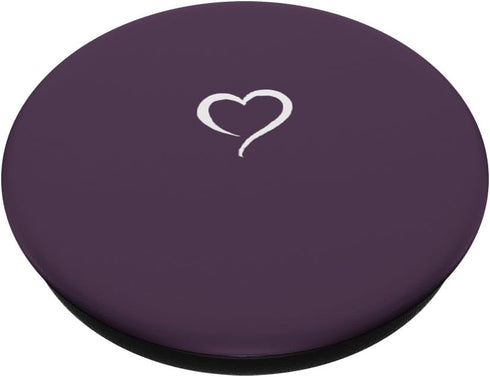 Plum Purple Hand Drawn Heart Minimalist Love PopSockets Swappable PopGrip