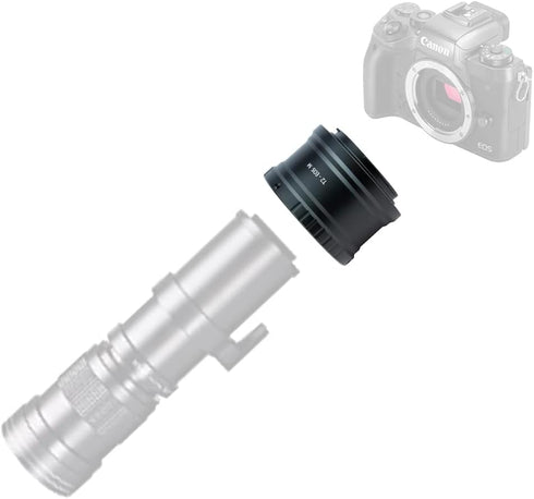 JINTU Manual Lens Adapter for T Mount Lens 420-800mm, 500mm, 900mm, 650-1300mm for Canon M50 M200 M100 M6 Mark II M5