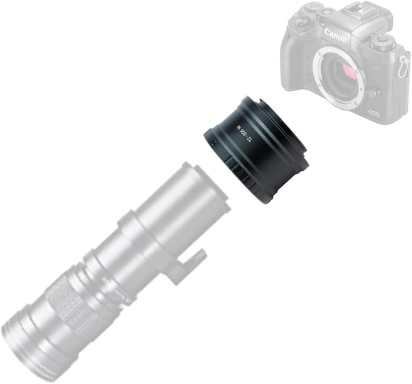 JINTU Manual Lens Adapter for T Mount Lens 420-800mm, 500mm, 900mm, 650-1300mm for Canon M50 M200 M100 M6 Mark II M5