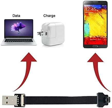 Cablecc Up Angled USB 2.0 Type-A Male to Micro USB 5Pin Cable - 200cm for FPV & Disk & Phone