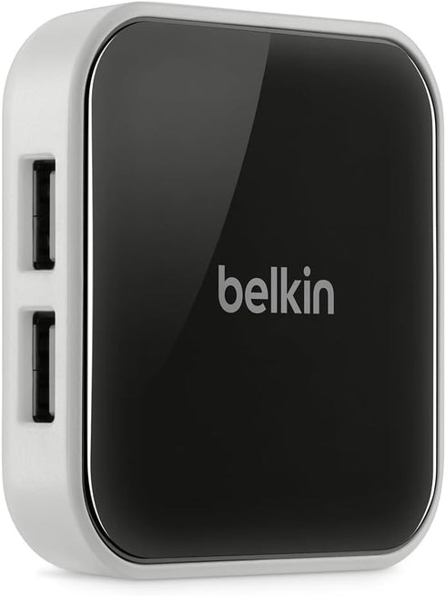 Belkin 4-Port 2.0, 1.1, Powered Desktop USB Hub with Support for USB-A, USB and USB Black and White