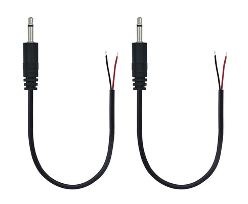 3.5mm Male Plug Jack Connector Replacement Repair, 3.5mm 1/8" TS 2 Pole to Bare Wire Audio Cable
