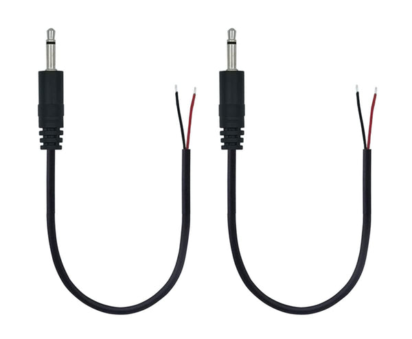 3.5mm Male Plug Jack Connector Replacement Repair, 3.5mm 1/8" TS 2 Pole to Bare Wire Audio Cable