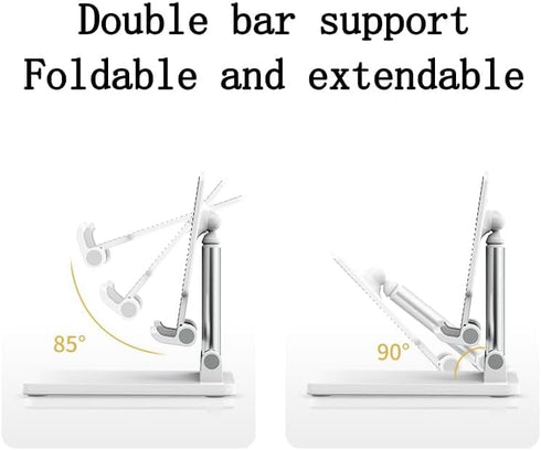 Leavnea Cell Phone Stand,Adjustable Angle Height Phone Honder for Desk,Fully Foldable Portable Phone Mount,Compatible