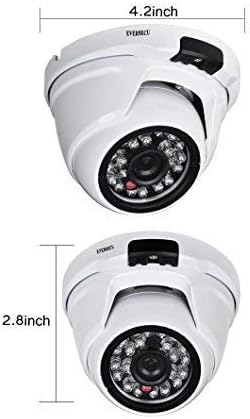 EVERSECU 1080P Hybrid Outdoor/Indoor Metal Turret Dome Security Camera, Day Night Vision, Vandalproof Mini Dome