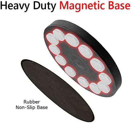 Heavy Duty Magnetic Mount Aluminum Smartphone Holder with Security Tether, Best for Motorcycle, Snow Mobile, Forklift,