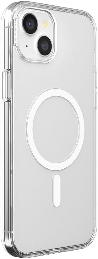 PopSockets iPhone 15 Plus Case - Round Phone Grip Compatible with MagSafe, Wireless Charging Compatible - Clear 15 Plus