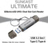 SUNEAST USB3.2 Gen1 DDR200 170MB/s SD MicroSD UHS-I Dual-Slot Card Reader with Type-C and Type-A Ports, Keychain