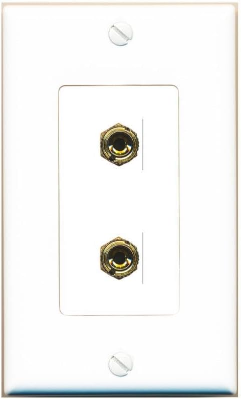 RiteAV 2 Banana 1 Speaker Surround Female Coupler Binding Post Wall Plate