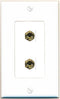 RiteAV 2 Banana 1 Speaker Surround Female Coupler Binding Post Wall Plate