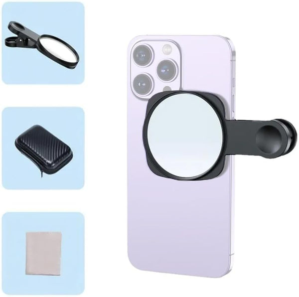Kalofaye Selfie Mirror Compact Phone Mirror Universal Phone Clip for iPhone 15/14/13/12 Android