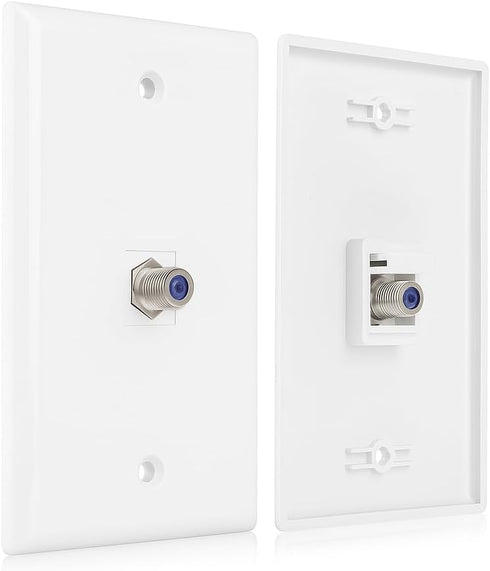 10-Pack 6 Port Keystone Wall Plate, Hexa Gang White Jack Insert for Ethernet, Coax, HDMI WallPlate Cover