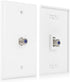 10-Pack 6 Port Keystone Wall Plate, Hexa Gang White Jack Insert for Ethernet, Coax, HDMI WallPlate Cover