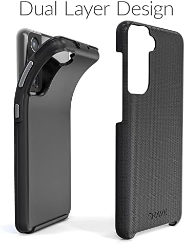 Crave Dual Guard Case for Samsung Galaxy S21, Shockproof Protection Dual Layer - Black (S21 5G, 6.2 inch)