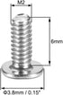 uxcell M2x6mm Phillips Screw Fastener Silver Tone, 3.8mm Dia Screw Head for Laptop PC TV Fan Switch, 100pcs