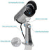 FINDERS&CO Fake Security Camera with Realistic Red Flashing Lights and Warning Sticker (2, Silver)