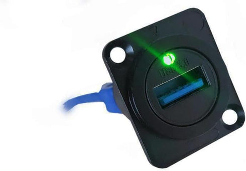 USB 3.0 D Panel Mount Solderless Connector, Female to Female Coupler Socket Pass Through Adapter, Speed 5Gbps