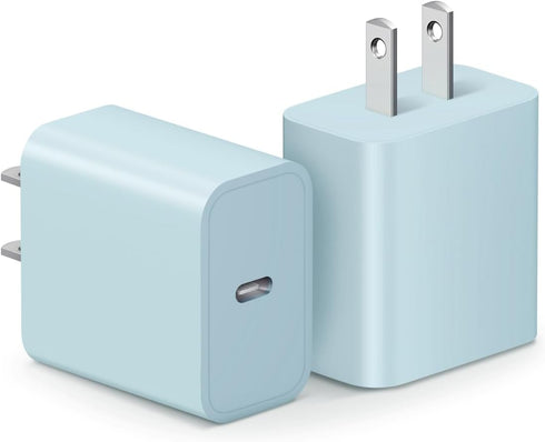 iPhone 16 Charger Block, 20W Fast Charging USB C Wall Power Adapter Cube for iPhone, iPad, Samsung - Blue
