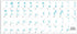 4Keyboard Korean Keyboard Labels Layout ON Transparent (Clear) Background with Black, Blue, Green, Orange, RED, White