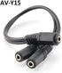 CablesOnline 9 inch Stereo 3.5mm 1-Female to 2-Females Splitter Cable & Gender Changer (AV-Y15)