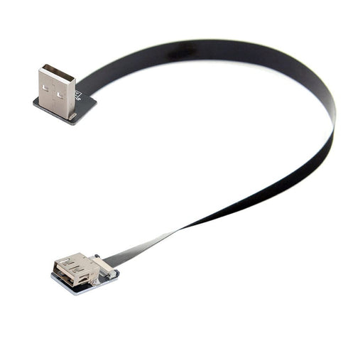 xiwai 2m Up Angled USB 2.0 Type-A Male to Female Extension Data Flat Slim FPC Cable for FPV, Disk, Scanner, Printer