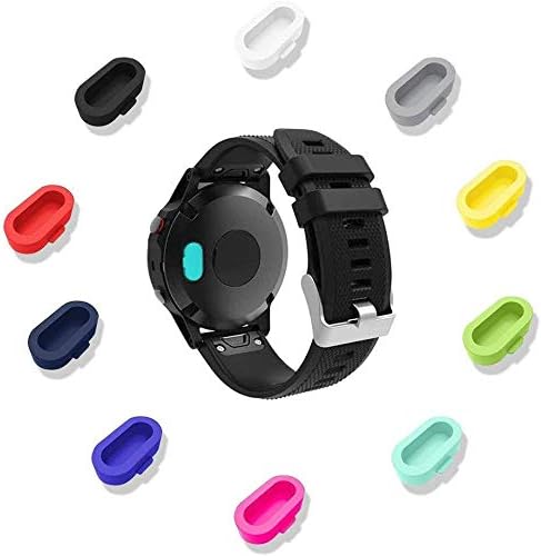 10 Pieces Colorful Charger Port Protectors Compatible with Vivoactive 3 Fenix 5 5S 5X Plus, Replacement Anti Dust Plugs Compatible with Forerunner 935 Approach S60 Quatix5 Vivosport