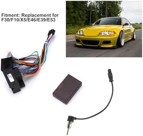 Radio Wiring Harness Adapter with Canbus Box, Car Power Cable Replacement for F30/F10/X5/E46/E39/E53