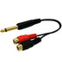 Qaoquda 6.35mm to 2 RCA Cable - Gold Plated 1/4 inch Mono TS Male to 2 Dual RCA Female Plug Y Splitter (8 Inch)
