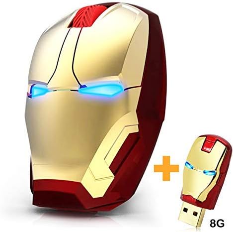 Cool Wireless Mouse, 2.4 G Portable Ergonomic Optical Ironman Wireless Mouse with USB Receiver for Notebook PC Laptop