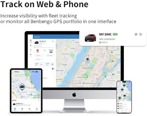 Benbengo 10-sec 1-Year 5-Day OBD GPS Tracker for Vehicles & Fleet, Plug in Car Tracker, Real Time, Trip Data, Free
