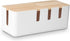 Cable Management Box by Baskiss, 12x5x4.5 inches, Wood Lid, Cord Organizer for Desk, TV, Computer USB Hub System to