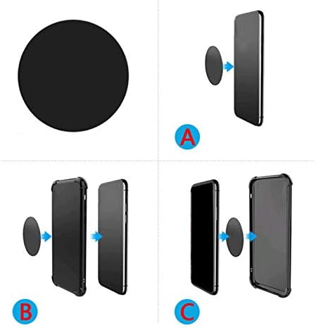 Mount Metal Plate (12 Pack) for Magnetic Car Mount Phone Holder with Full Adhesive - 12X Round (Black)