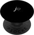 White Initial Letter J Heart Minimalist Black PopSockets Standard Grip