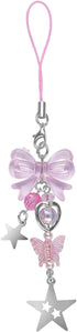 Cute Aesthetic Y2K Phone Charms Strap - 1-4PCS Pink Strawberry Butterfly Star Accessories for Phone Bag Keychain