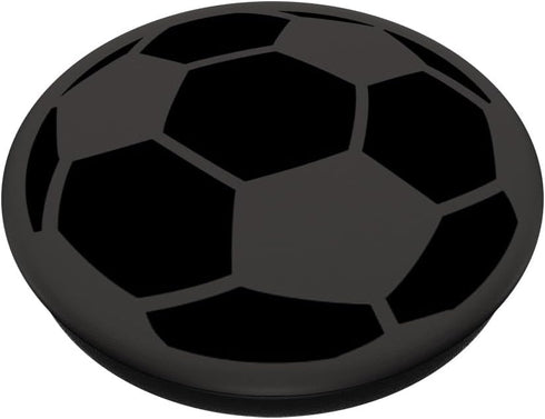 Gray Black Soccer Ball PopSockets Standard PopGrip