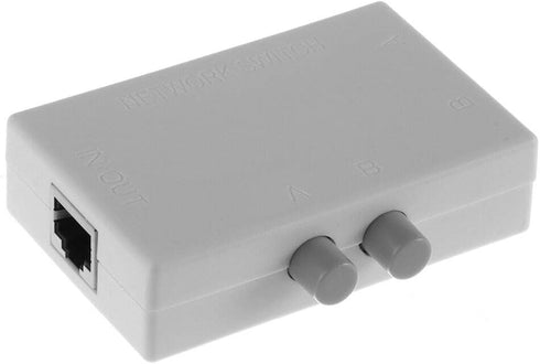 2 Ports 1x2 or 2x1 RJ45 Network Ethernet Port Switcher, Manual Sharing Switch Box Splitter Plug and Play