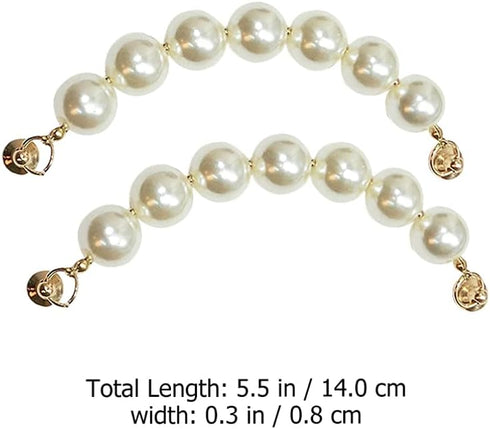 Hemobllo Phone Case Chain Beaded - Mobile Phone Finger Starp Phone Grip Holder Decorative Beading Drop Resistance Imitation Pearl Mobile Phone Finger Chain Holder 2pcs
